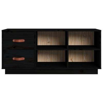 Schoenenbank 100x34x45 cm massief grenenhout zwart