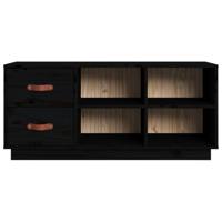 Schoenenbank 100x34x45 cm massief grenenhout zwart - thumbnail