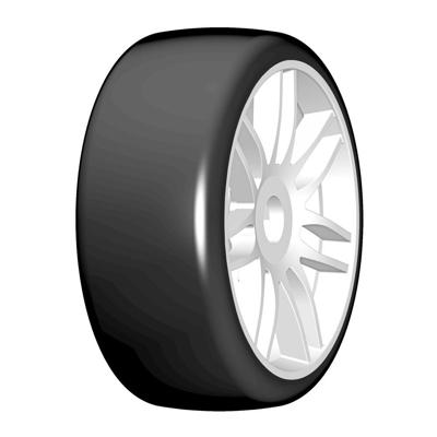 GRP T02 SLICK - S3 Soft - Mounted on New Spoked White Wheel - 1 Pair GRP T02 SLICK - S3 Soft - Mounted on New Spoked White Wheel - 1 Pair