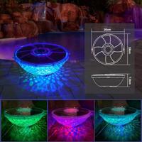 InflaGlow Solar drijvende Waterfontein met RGB Led verlichting - Werkt op Zonne-energie - 6 kleurenmodus - Spuit tot 50cm hoog - Ingebouwde accu - thumbnail