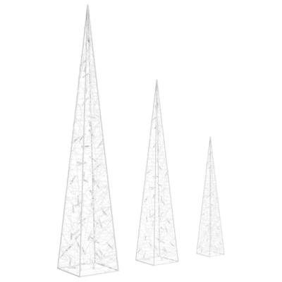 Lichtkegelset decoratief LED 60/90/120 cm acryl blauw Lichtkegelset decoratief LED 60/90/120 cm acryl blauw