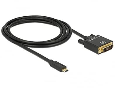 Delock 85321 Kabel USB Type-C male > DVI 24+1 male (DP Alt Mode) 4K 30 Hz 2 m zwart
