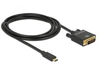 Delock 85321 Kabel USB Type-C male > DVI 24+1 male (DP Alt Mode) 4K 30 Hz 2 m zwart - thumbnail