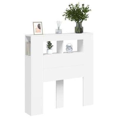 Hoofdeinde met LED 100x18,5x103,5 cm bewerkt hout