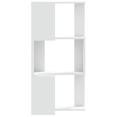 Boekenkast 3-laags hoek 50x50x102 cm bewerkt hout wit - thumbnail