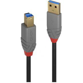 LINDY USB-kabel USB 3.2 Gen1 (USB 3.0 / USB 3.1 Gen1) USB-A stekker, USB-B stekker 2.00 m Zwart 36742