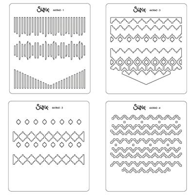 Sizzix • layered stencils textile 4pieces