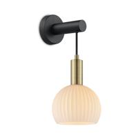 Light depot - wandlamp Credo rond messing / opaal glas - Outlet - thumbnail