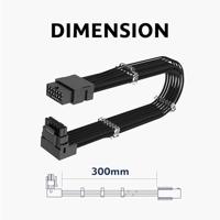 Akasa G-Nexus PX16 12+4-pin Zwart - thumbnail