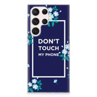 Samsung Galaxy S23 Ultra Silicone-hoesje Flowers Blue DTMP - thumbnail