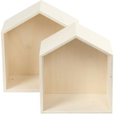 Creativ Company Showdozen, huizen, h: 22,5+25 cm, d: 12,5 cm, b: 19,5+22,5 cm, 2 stuk/ 1 set - thumbnail