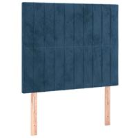 Bedframe zonder matras 90x190 cm fluweel donkerblauw - thumbnail