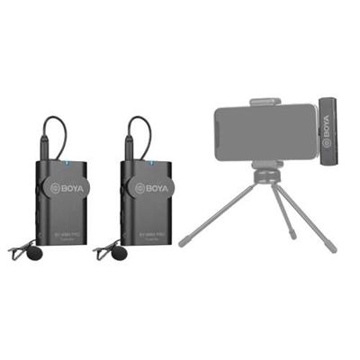 BOYA BY-WM4 Pro K4 draadloze microfoon-set met 2 zenders en Lightning-ontvanger voor iPhone BOYA BY-WM4 Pro K4 draadloze microfoon-set met 2 zenders en Lightning-ontvanger voor iPhone