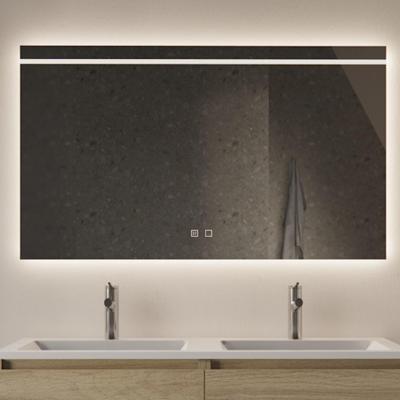 Spiegel Gliss Design Decora Horizontaal Standaard LED Verlichting 140cm En Spiegelverwarming