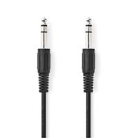 Nedis Stereo-Audiokabel | 6,35 mm Male | 6,35 mm Male | Vernikkeld | 2.00 m | Rond | Zwart | Label - CAGL23000BK20 - thumbnail