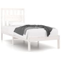 Bedframe massief grenenhout wit 120x190 cm - thumbnail