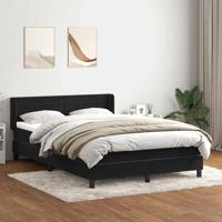 Boxspring met matras fluweel zwart 160x220 cm - thumbnail