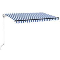 vidaXL Luifel automatisch met LED en windsensor 300x250 cm blauw wit - thumbnail