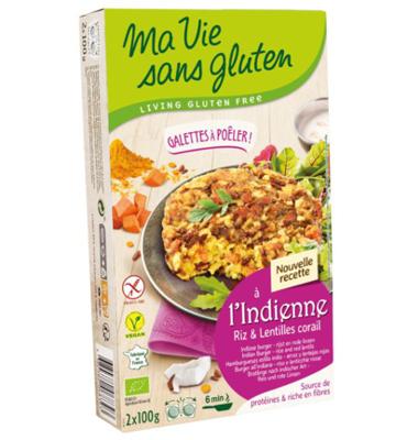 Indiase rijstburgers 2 x 100g vegan glutenvrij bio 2 Stuks