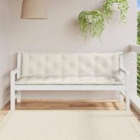 Tuinbankkussens 2 st 180x50x7 cm stof gemleerd crmekleurig - thumbnail