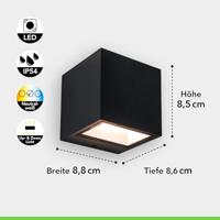 Lutec Strakke vierkante wandlampGemini zwart - 5189125012 - thumbnail