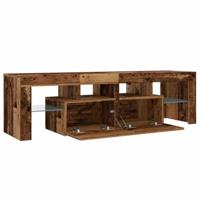 Tv-meubel met LED 140x36,5x40 cm bewerkt hout oud hout - thumbnail
