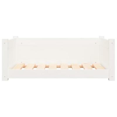 vidaXL Hondenmand 75,5x55,5x28 cm massief grenenhout wit, hondenbed, puppybed, hondenbedden, puppymand, huisdierenmand, puppymanden, puppybedden
