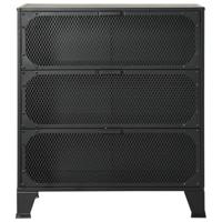 Opbergkast 72x36x82 cm metaal en MDF grijs - thumbnail