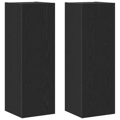 Wand TV-kast 2 pcs Zwart eiken 30.5 x 30 x 90 cm Bewerkt hout