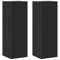 Wand TV-kast 2 pcs Zwart eiken 30.5 x 30 x 90 cm Bewerkt hout - thumbnail