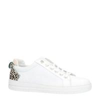 Manfield leren sneakers wit/panterprint - thumbnail