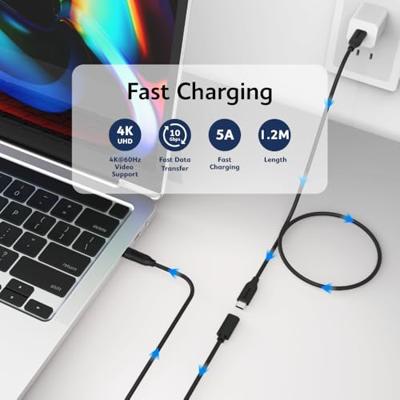 Akasa AK-CBUB70-12BK USB 3.2 Gen 2 10Gbps 100W USB Type-C 1.2m