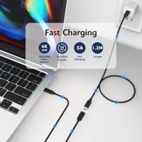 Akasa AK-CBUB70-12BK USB 3.2 Gen 2 10Gbps 100W USB Type-C 1.2m - thumbnail