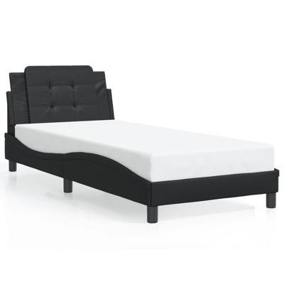Bedframe met LED-verlichting kunstleer zwart 80x200 cm