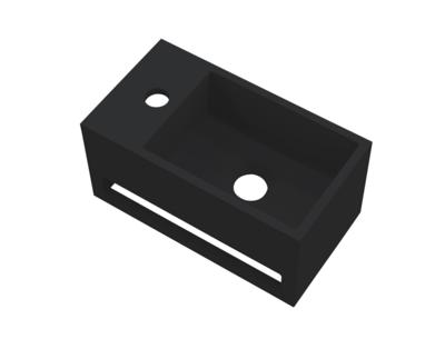 Best Design Fontein Mona-Black 33x18x16 cm incl. Handdoekhouder Links Solid Surface Mat Zwart Best Design Fontein Mona-Black 33x18x16 cm incl. Handdoekhouder Links Solid Surface Mat Zwart