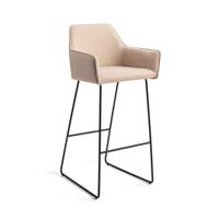 Jesper Home Barkruk 'Hofu' Slide Black, kleur Wild Walnut (zithoogte 75cm) - thumbnail