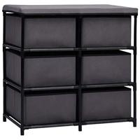 Opbergkast met 6 lades 55x29x55 cm staal grijs - thumbnail