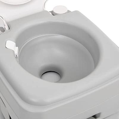 VidaXL Campingtoilet draagbaar 20+10 l hdpe grijs en wit