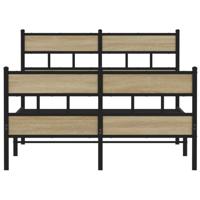 Bedframe zonder matras metaal sonoma eikenkleurig 120x190 cm - thumbnail