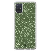 Samsung Galaxy A71 siliconen hoesje - Green dots - thumbnail
