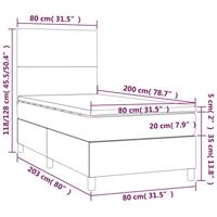Boxspring met matras en LED stof taupe 80x200 cm - thumbnail