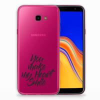 Samsung Galaxy J4 Plus (2018) | Siliconen hoesje | met naam Heart Smile - thumbnail