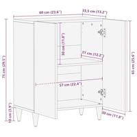 Dressoir 60x33,5x75 cm massief mangohout - thumbnail