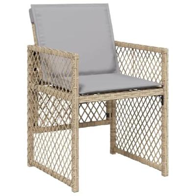 17-delige Tuinset met kussens poly rattan beige