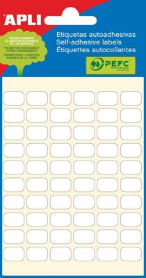 Apli witte etiketten ft 8 x 12 mm (b x h), 360 stuks, 60 per blad (2667)