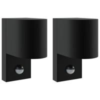 VidaXL Buiten wandlamp 2 pcs zwart 12 x 7 x 15 cm roestvrij staal - thumbnail