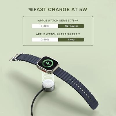 Satechi ST-QCAWM Magnetische laadkabel Watch Series 1, Watch Series 2, Watch Series 3, Watch Series 4, Watch Series 5, Watch Series 6, Watch Series 7, Watch