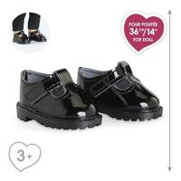 Corolle zwarte gelakte babyschoentjes voor poppen, 36cm - thumbnail