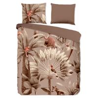 Good Morning Dekbedovertrek "bladeren en dieren" - Taupe - (140x200/220 cm) - Katoen - thumbnail