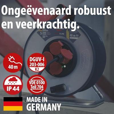 Brennenstuhl Professional SteelCore Kabelhaspel SC 4100 IP44 | 40m | H07RN-F 3G1,5 - 9191400110